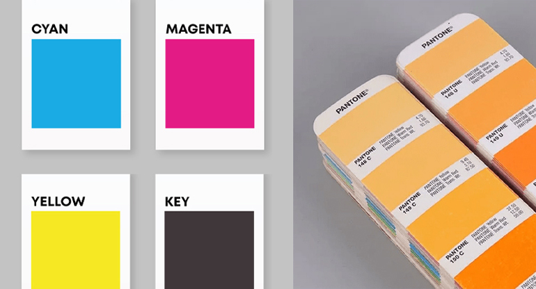 comparing different aspects of cmy & pantone