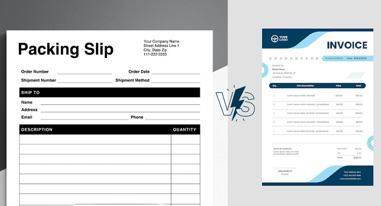 how a packing slip differs from an invoice