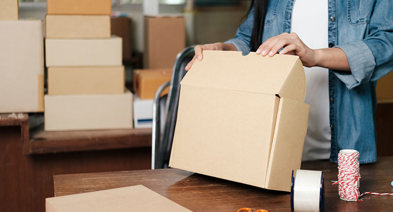 storing cardboard boxes