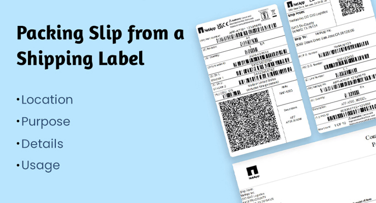 what distinguish a packing slip from a shipping label