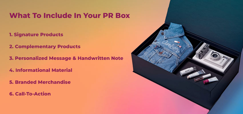 what to include in your pr box