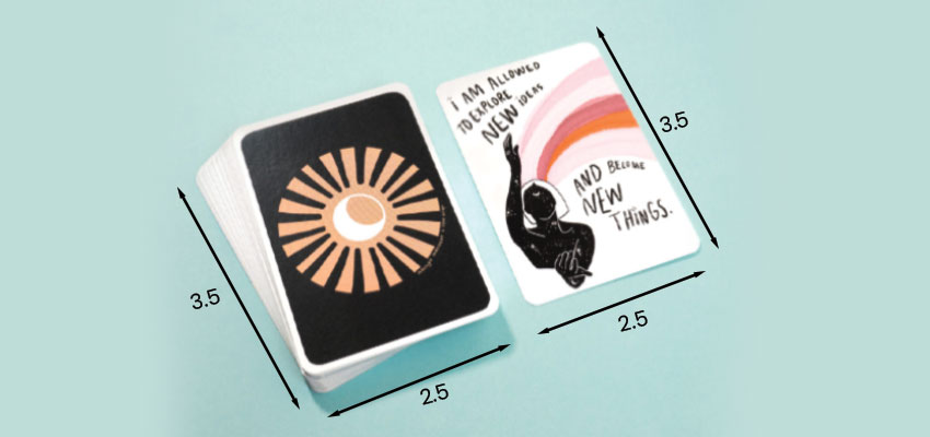 custom playing card dimensions and designs