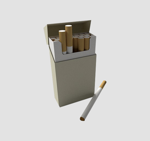 blank cardboard cigarette packaging