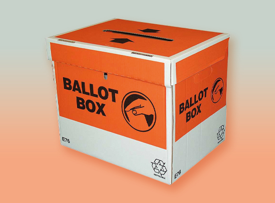 cardboard ballot boxes