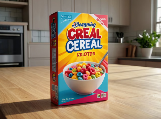 colorful cereal boxes