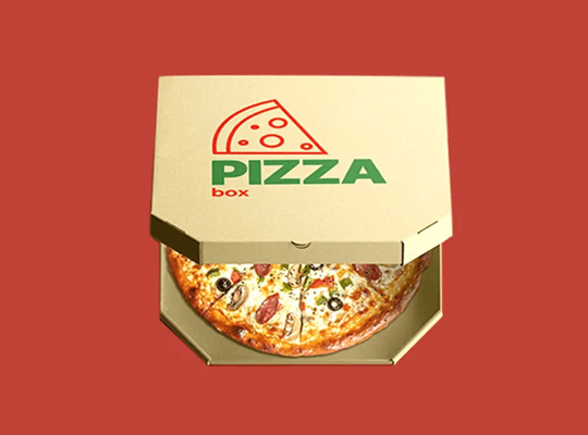 brown pizza boxes