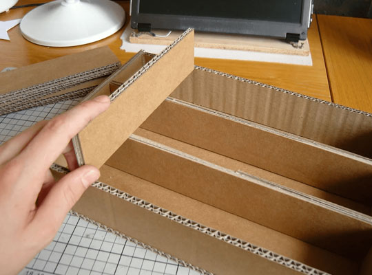 cardboard boxes with dividers