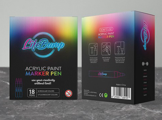 colorful marker boxes