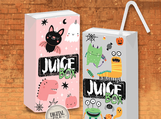 custom halloween juice boxes