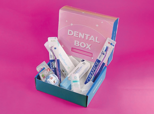 multi colored dental boxes