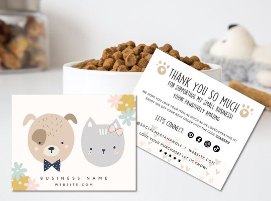 personalized pet thank  you cards