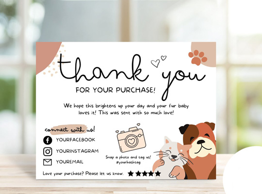 pet adoption thank you cards