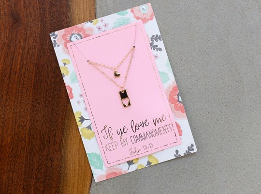 printed necklace cards