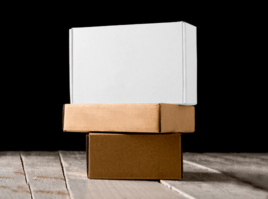 white cardboard boxes packaging