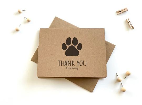 wholesale pet thank you cards